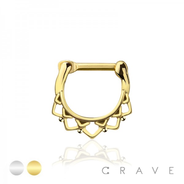 LOTUS FILIGREE LACEY SEPTUM HINGED CLICKER